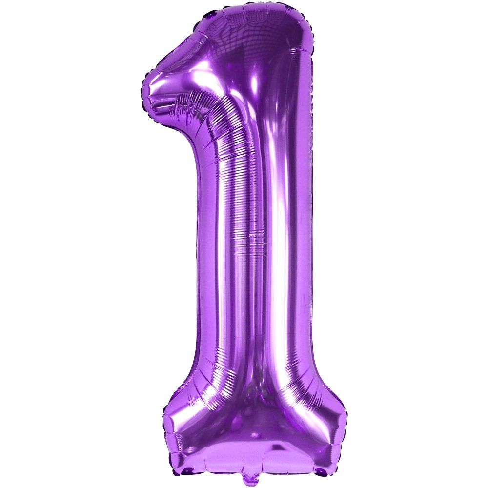 KatchOn, Giant Purple Number 1 Balloons - 40 Inch | 1st Birthday Girl Decoration | Purple 1 Balloon for First Birthday | Winter Onderland 1st Birthday Decorations | Purple 1st Birthday Decorations - Image 2