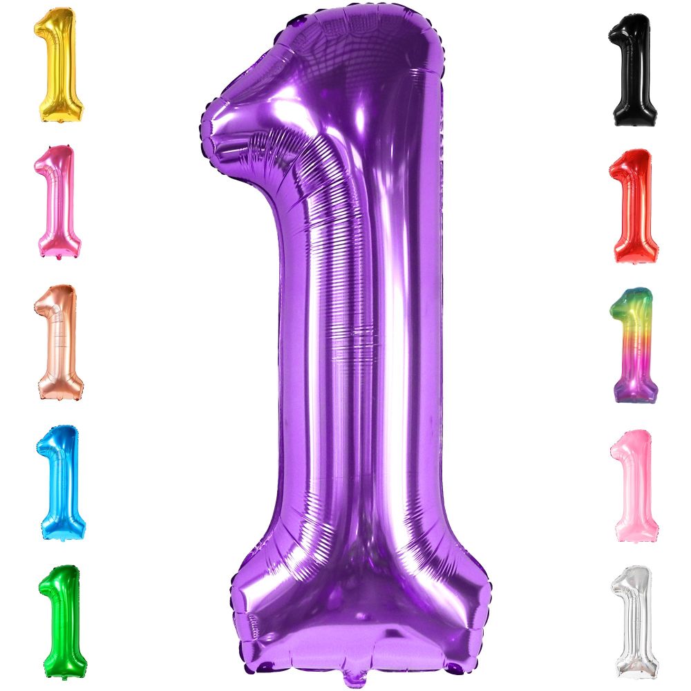 KatchOn, Giant Purple Number 1 Balloons - 40 Inch | 1st Birthday Girl Decoration | Purple 1 Balloon for First Birthday | Winter Onderland 1st Birthday Decorations | Purple 1st Birthday Decorations