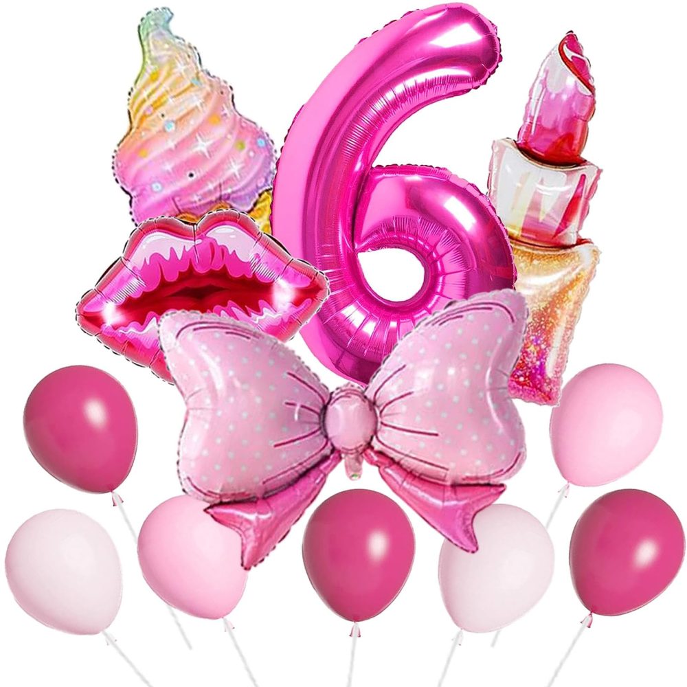 QY ManCang Hot Pink Number 6 Balloon Arch Kit (1 piece, Female)