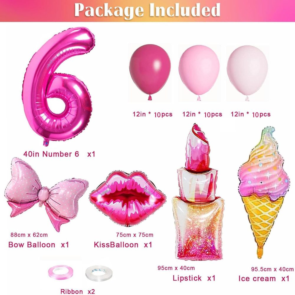 QY ManCang Hot Pink Number 6 Balloon Arch Kit (1 piece, Female) - Image 2