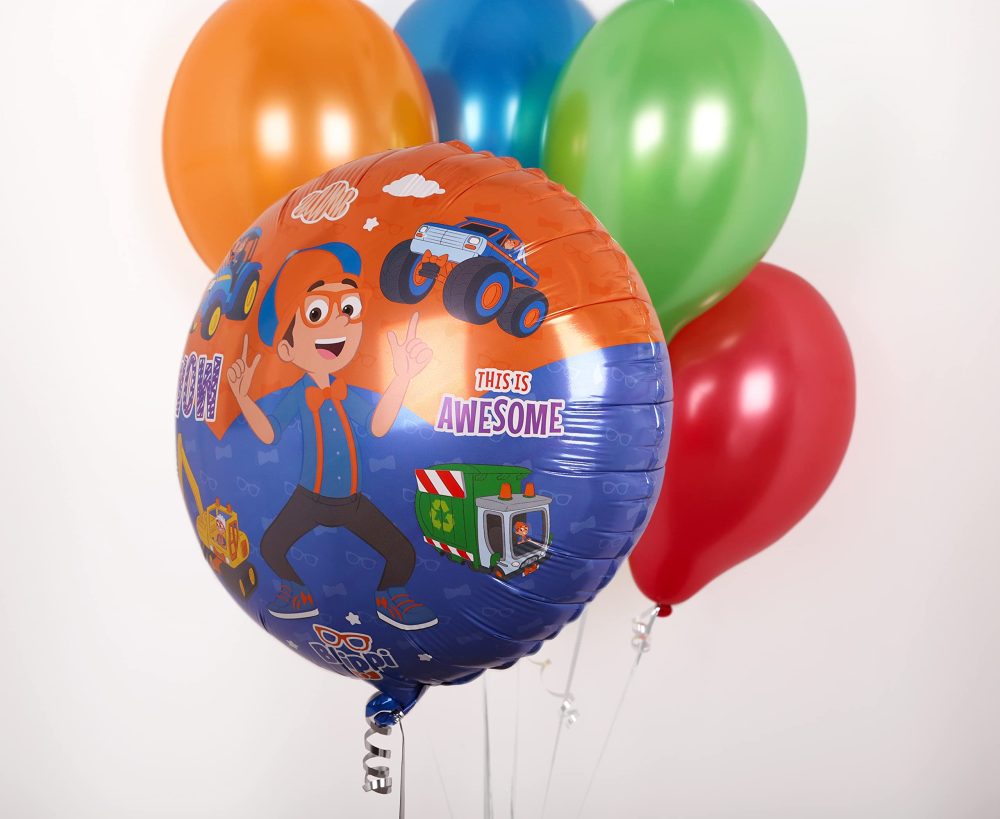 Toyland® 45cm (18") Round Blippi Character Foil Balloon - Kids Party Decorations - Image 3