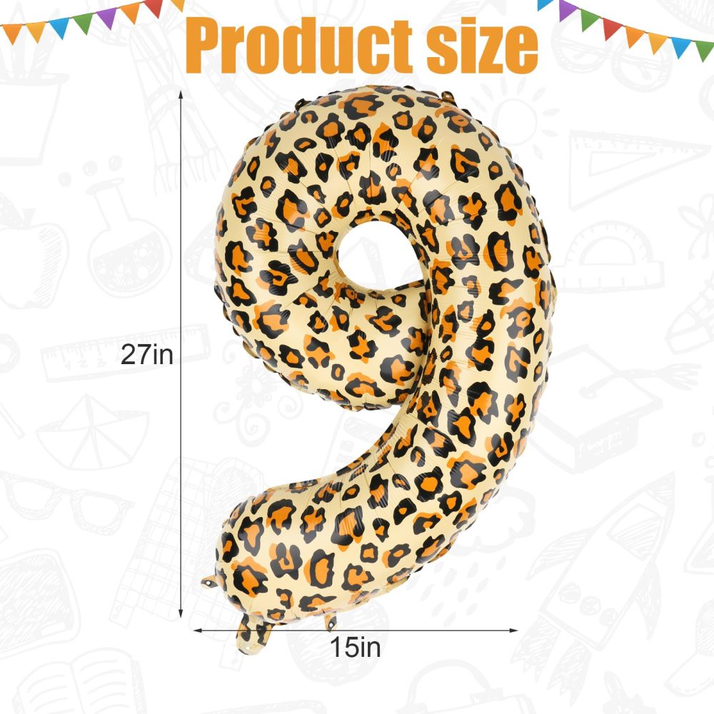 Number Balloons for Birthday Party, 32 Inch Gold Leopard Balloons Large Cheetah Balloons Jungle Theme Leopard Print Number Balloons Animal Theme Party Decorations (9) - Image 7