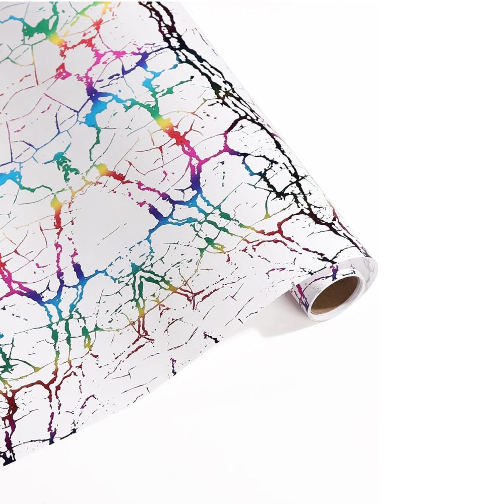 Ainmto Rainbow Shiny Birthday Wrapping Paper Roll - 3 Different Design(43cm x 3M Per Roll) - Perfect for Birthday Gift Wrapping, Craft - Image 6