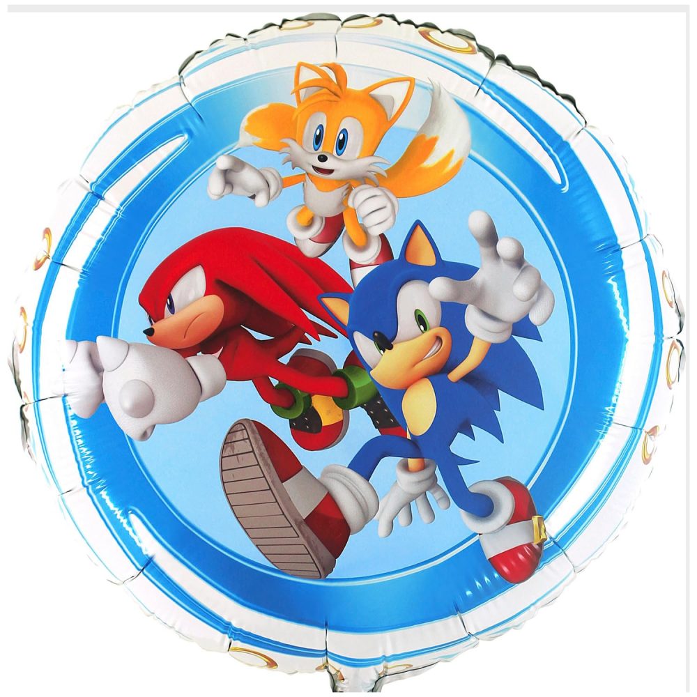Sonic The Hedgehog Balloons - Sonic Balloon - Sonic Birthday Party Decorations - Kids' Party Balloons - Sonic Party Decorations - 18" Large Round Foil Balloon - Helium Balloons - By Electoys