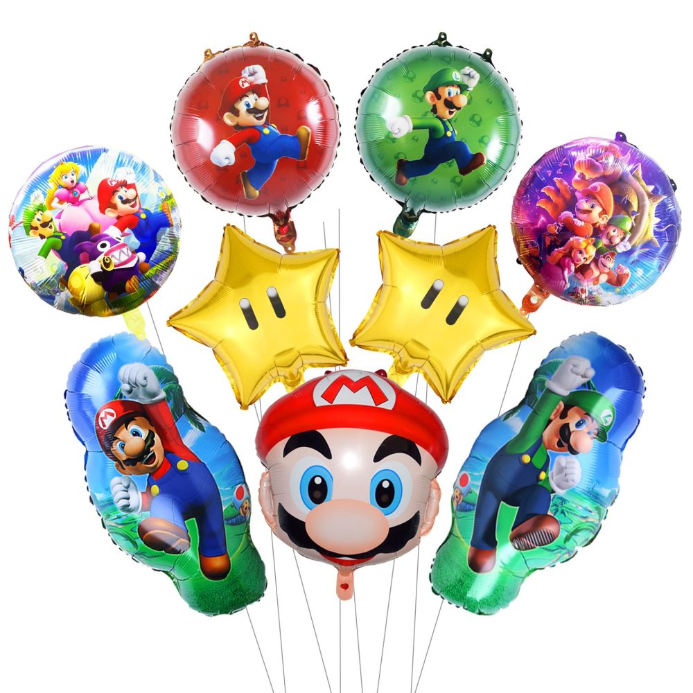 Ma-rio Birthday Party Decorations for Girls Boys- Super Mar Foil Balloons Bros Happy Birthday Party Decorations Latex Helium Balloons for Kids Baby Shower Christmas Birthday Theme Party Supplies