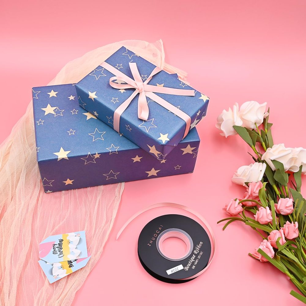 43cm*15m Blue Kraft Wrapping Paper Roll,Topeedy Star Recycle Gift Wrapping Paper for Xmas Birthday Halloween Graduation Festival -Star - Image 3