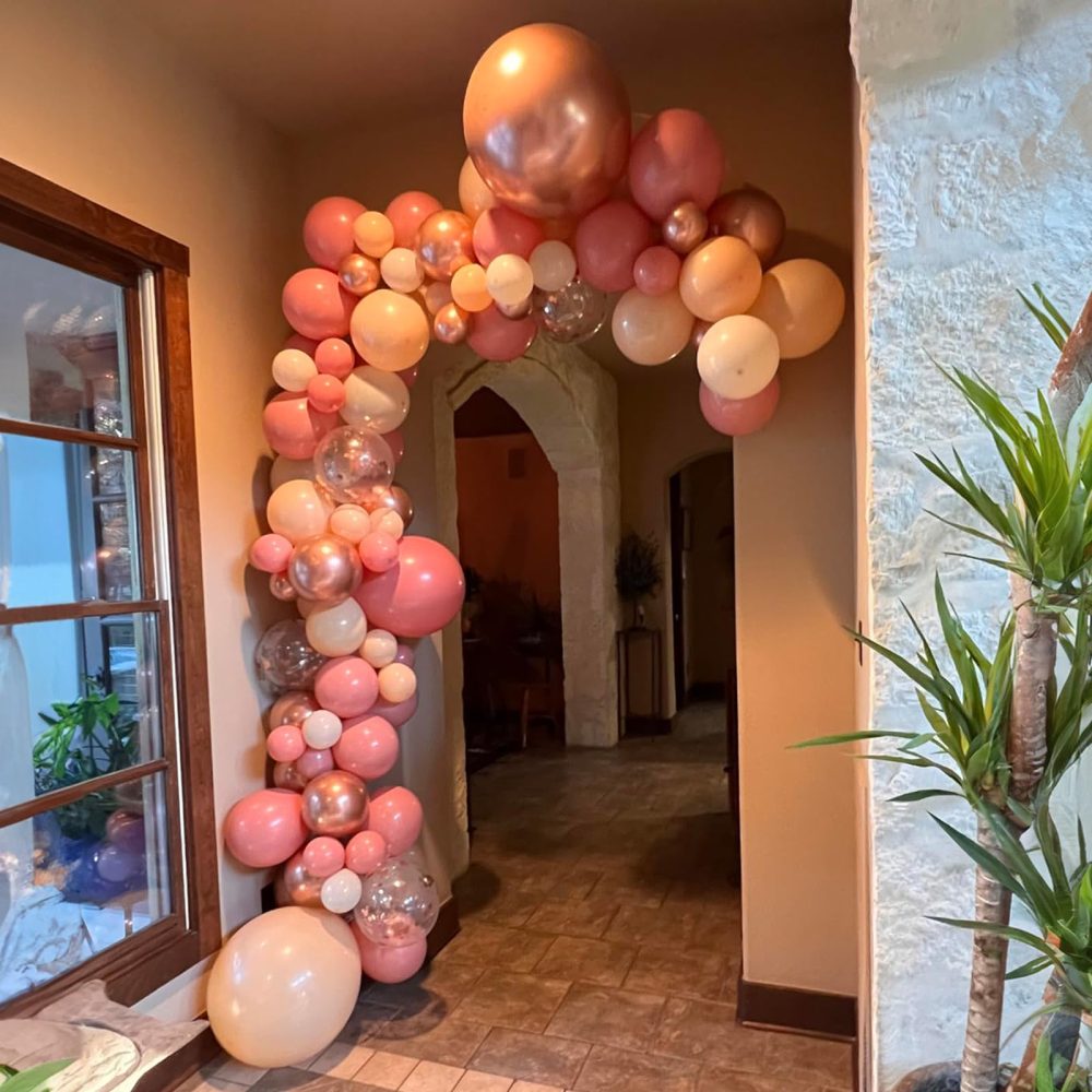 Boho Balloon Arch Pink Beige Balloon Garland Kit, 108 Packs Dusty Pink Blush Nude Cream Balloon and Metallic Rose Gold Confetti Balloons for Baby Shower Girl Birthday Wedding Decorations Suppliers - Image 5