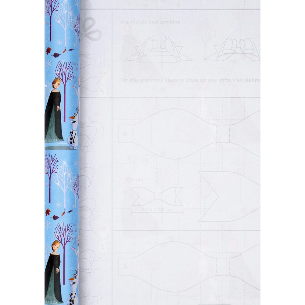 Hallmark Christmas Wrapping Paper, Pack of 3 Disney Princess Gift Wrap, 4M Each, 2 Designs, Frozen, Elsa, Anna, Jasmine, Belle, Snow White, Tiana & Rapunzel - Image 7