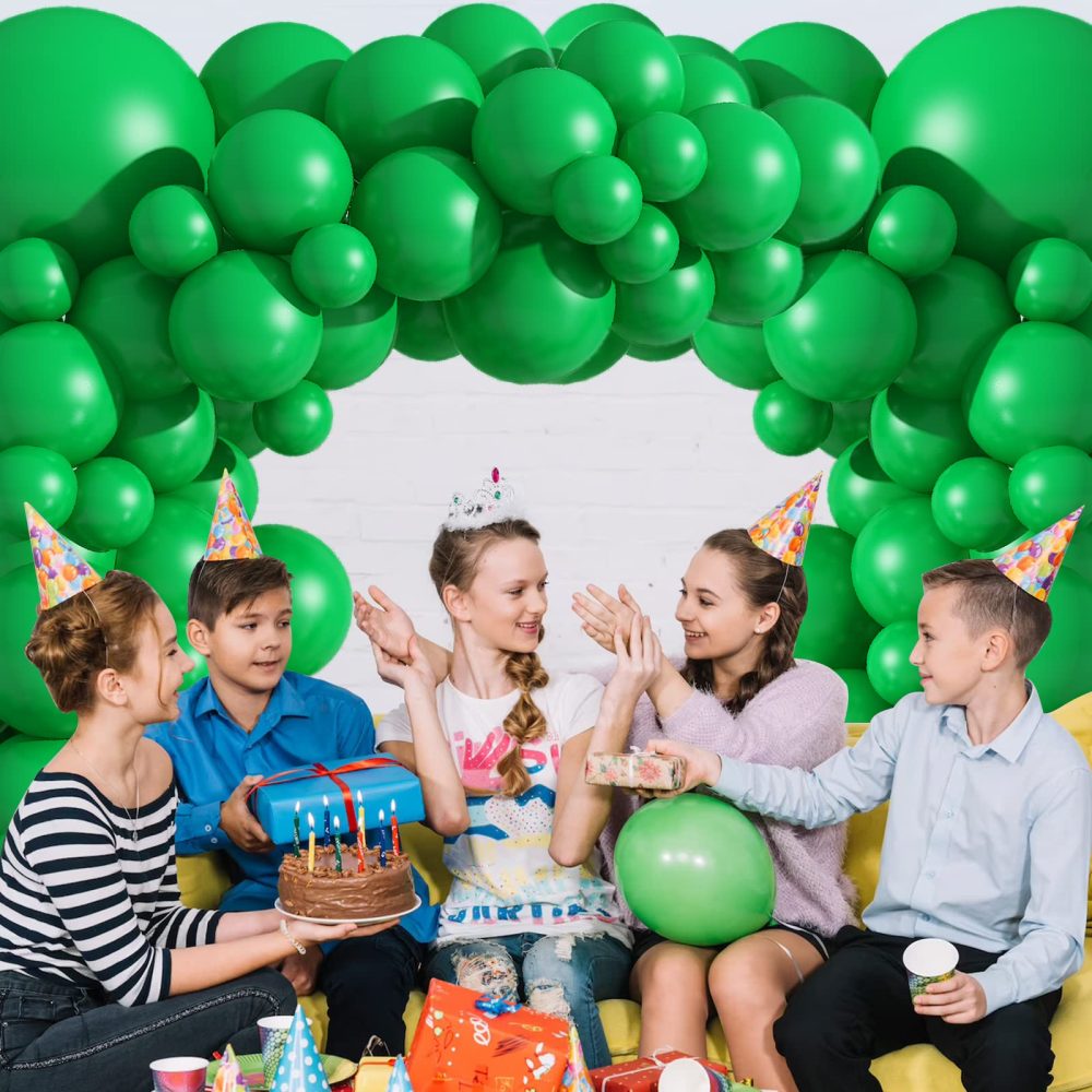 Biapian Dark Green Balloons, 104PCS Balloon Garland Arch Kit With 18/12/10/5 Inch Matte Latex Party Balloons Different Sizes, for Birthday Baby Shower Jungle Forest Decorations, Medium - Image 5