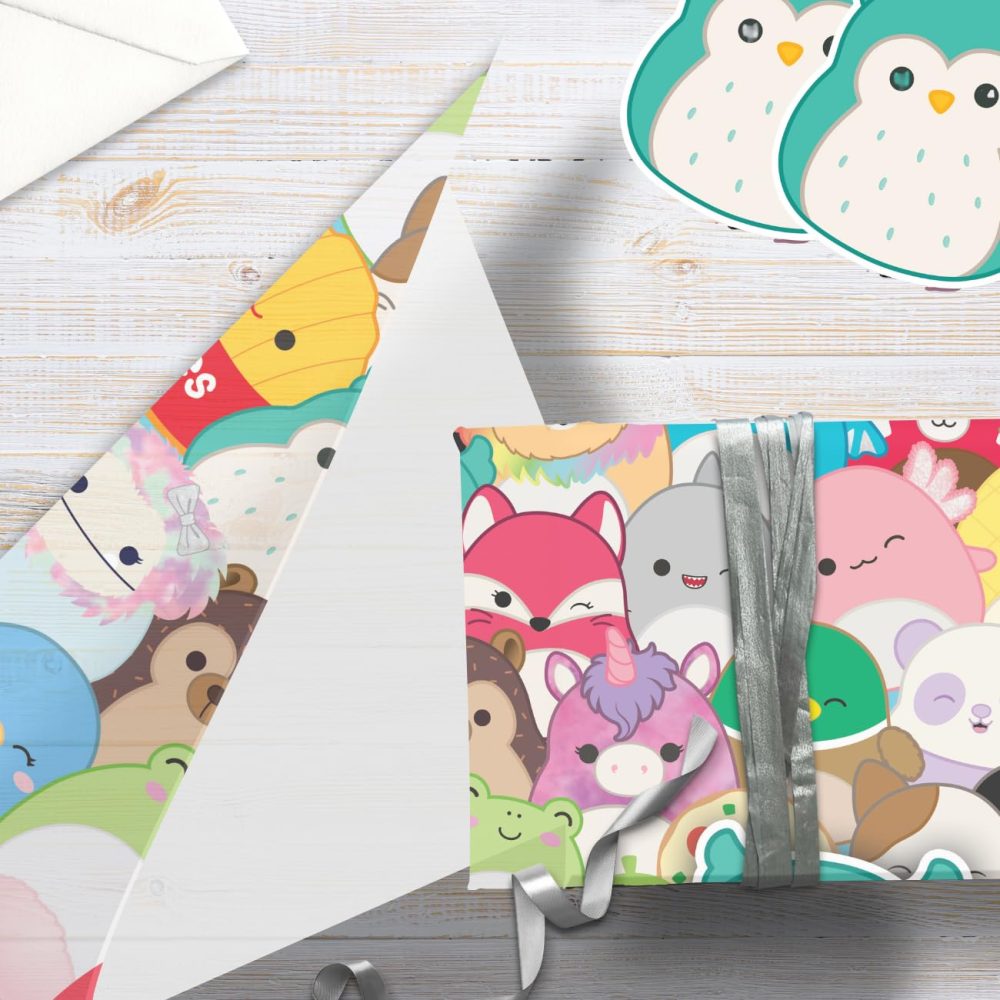 Danilo Squishmallows Wrapping Paper - Two Sheets, Two Tags, Officially Licensed Gift Wrap, Fully Recyclable, 70 x 50 cm each Sheet, Multi-Coloured - Image 6