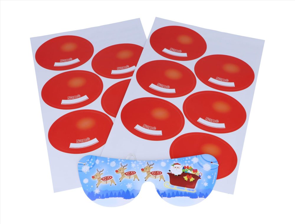 HENBRANDT 1 x Stick the Red Nose on the Reindeer 14pcs Christmas Party Game Rudolph Xmas Family Festive Games Christmas Stocking Filler Party Fillers Activity Game for Boys and Girls - Image 2