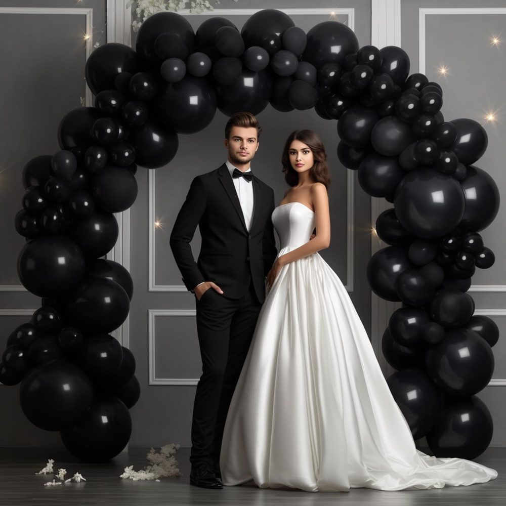 Black Balloons, 130PCS Black Balloon Arch Kit, 18 12 10 5 Inch Black Latex Balloon Garland, Matte Black Balloons for Birthday Graduation Wedding Holiday Party Decorations - Image 3