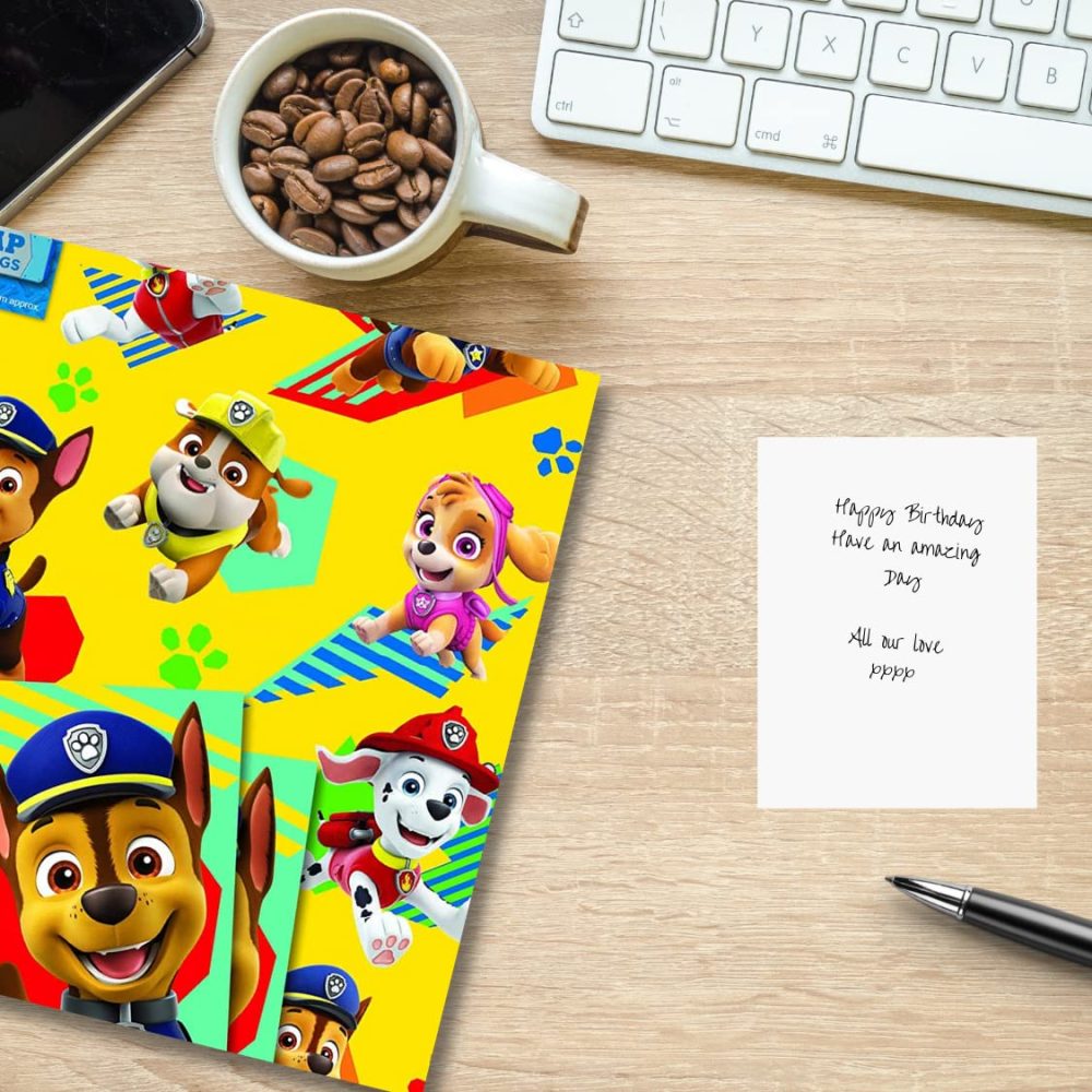 Paw Patrol Official Gift Wrap, 2 Sheets 2 Tags, Gift Wrap for Presents, Climate Pledge Friendly Officially Licensed Gift Wrap - Image 3