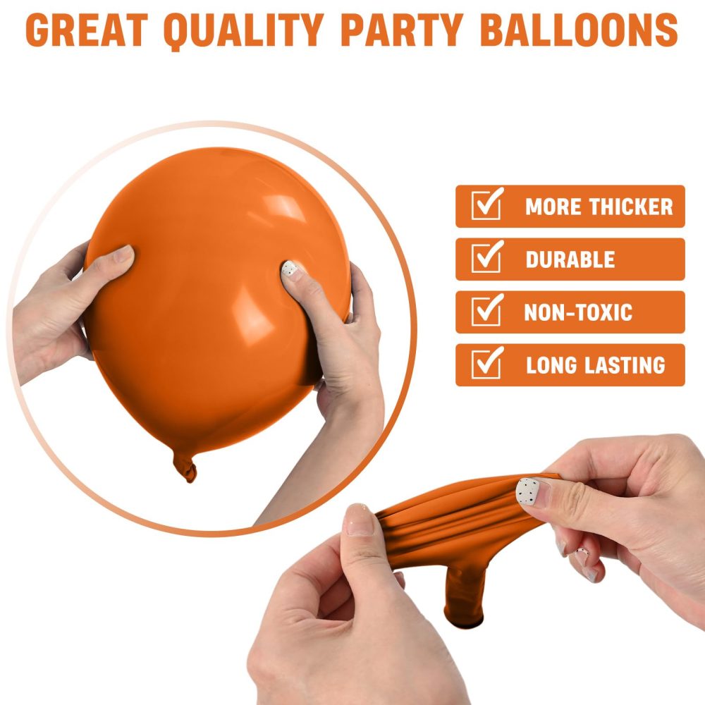 Black Orange Balloons Arch Kit, Black Brunt Orange and Apricot Balloon Garland Kit, BLack Orange Beige and Metallic Gold Latex Balloons Set for Boho Birthday Baby Shower Halloween Party Decorations - Image 7