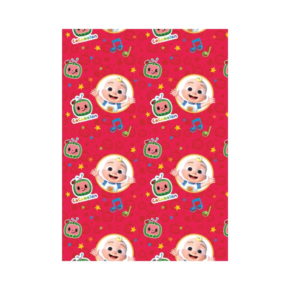 Danilo Promotions Limited Cocomelon 4 Metres Wrapping Paper, Gift Wrap Roll 4metres x 70cm Opened. Cocomelon Officially Licensed Product, Responsibly Sourced, FSC Multi-Colour