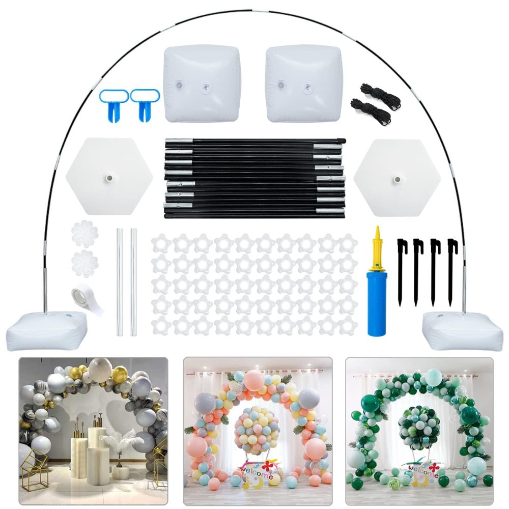 Reusable Balloon Arch Kit,10 Ft Adjustable Balloon Arch Stand Kit (2.7M Tall & 3M Wide) with Water Fillable Base and Fibre Poles, for Wedding Graduation Birthday Party Supplies Christmas