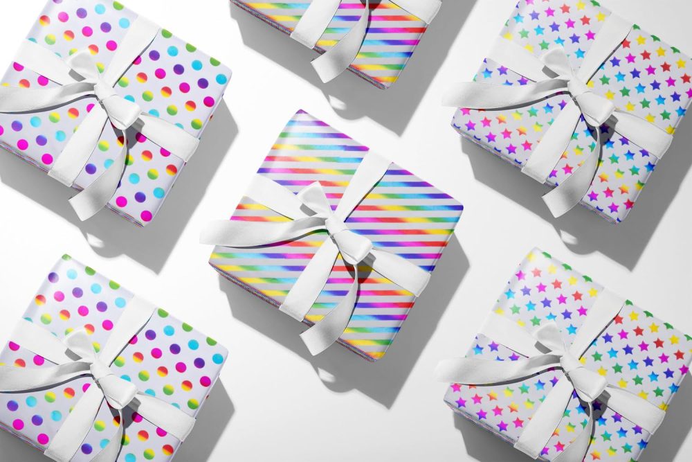 Rainbow Wrapping Paper roll,3 Roll Multicolour Gift Wrapping Paper for Birthday Decoration- 43 cm X 3 m Per roll - Image 2