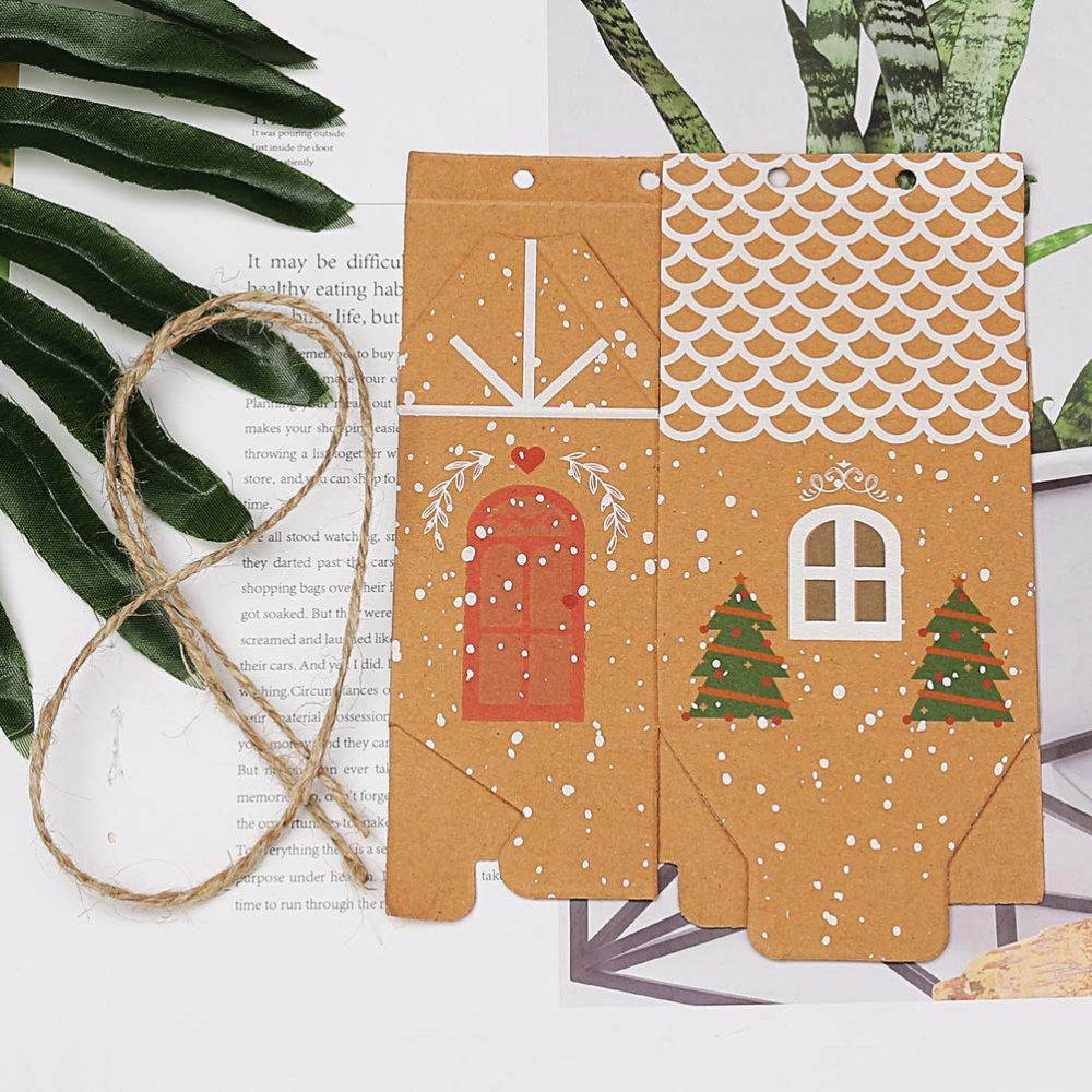 20 Pcs Christmas Tree Party Gift Boxes, Kraft Paper Candy Bags Gift Packaging Decor for Kids Girls Boys Birthday Christmas - Image 5