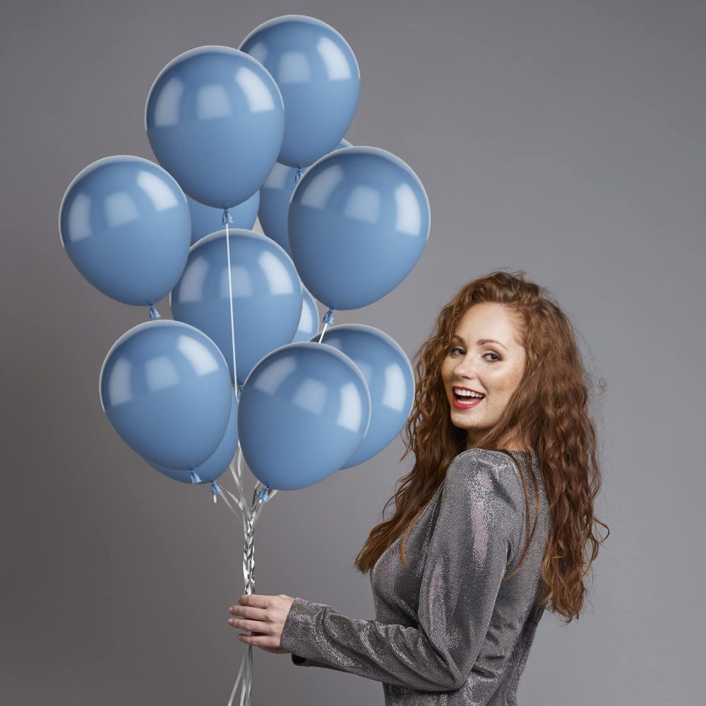 Biapian Dusty Blue Balloons, 104PCS Grey Balloon Garland Arch Kit With 18/12/10/5 Inch Retro Grayish Latex Different Sizes Balloons for Birthday Baby Shower Wedding Party Decorations, Medium - Image 2