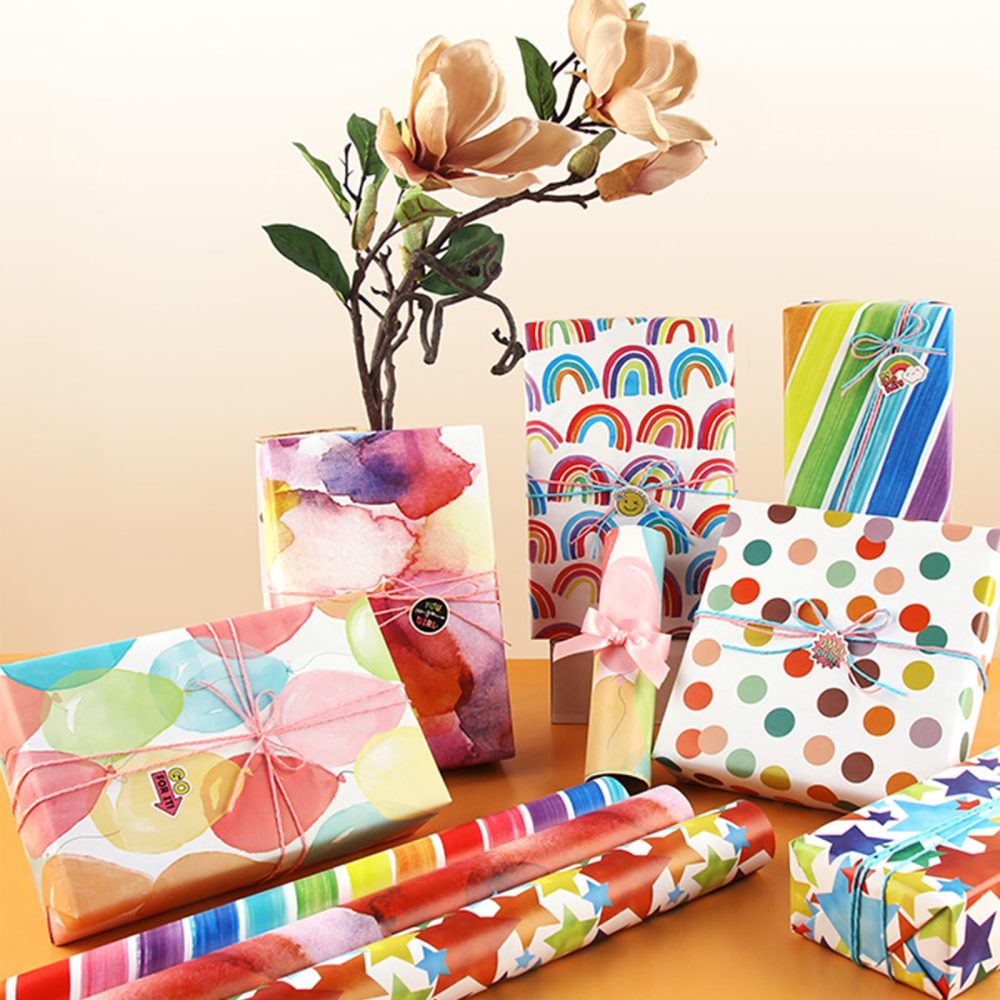 Wrapping Paper Rolls, 3 Rolls 43cm x 3M Gift Wrapping Paper, Birthday Wrapping Paper Roll, 3 Different Print Design for Birthday,Party, Wedding,Baby Shower,Festive Decorations - Image 6