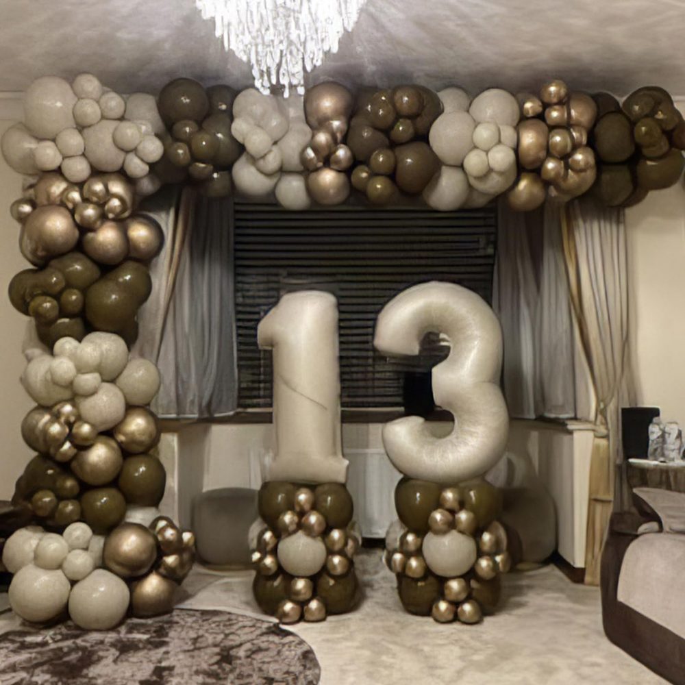 40 Inch Beige 15 Number Balloons,Cream 1 & 5 Mylar Foil Large Balloons,15 Big Digit Number Balloon for Girls Boys 15th Birthday Anniversary Decorations Graduation Party Supplies - Image 4