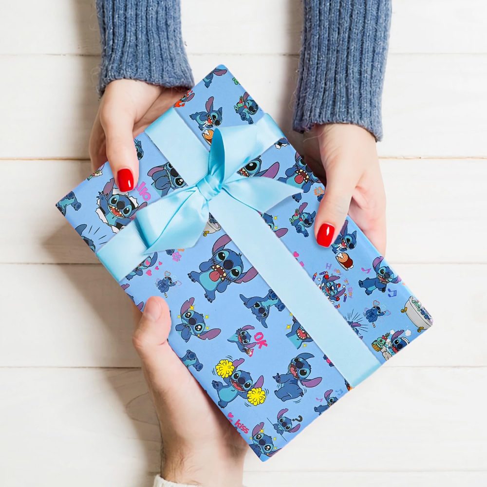 43cmx5m Birthday Wrapping Paper Roll, Gift Wrapped Paper for Kid Cartoon (Blue) - Image 4