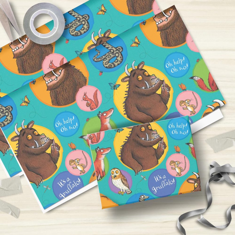 Danilo Promotions Limited The Gruffalo Wrapping Paper - Two Sheet, Two Tags, Officially Licensed Gift Wrap, Recyclable, 70 x 50 cm, multi-coloured - Image 5