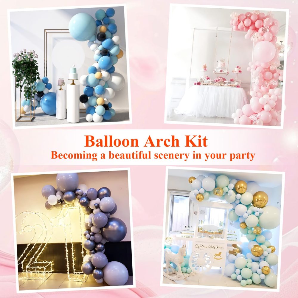 8.2FT Adjustable Balloon Arch Stand, Half Balloon Arch Frame with Base for Floor Balloon Arch Kit for Wedding, Birthday, Baby Shower(White) - Image 5