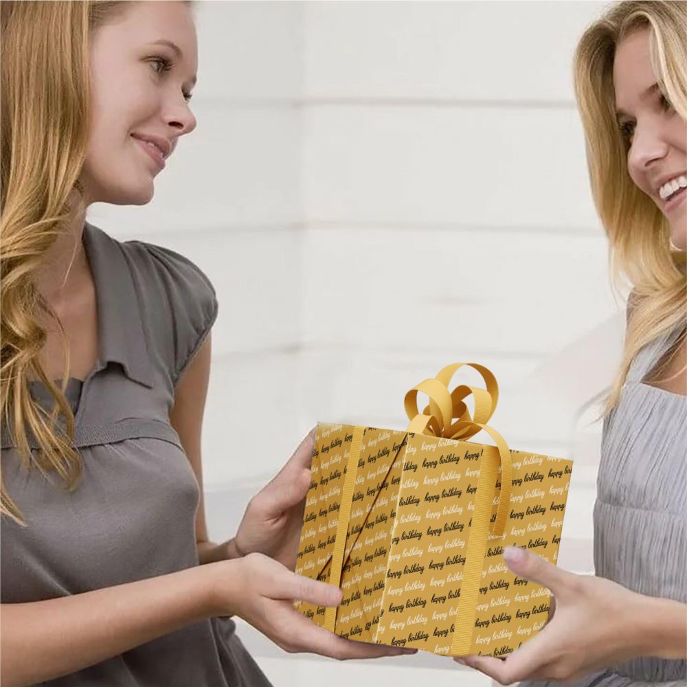Happy Birthday Wrapping Paper Recyclable Folded Kraft Wrapping Paper Sheets Brown Packaging Paper Premium Gift Wrapper Great For Kids Adults Baby Girls Boys Women Men Birthday Party Arts & Crafts(2pc) - Image 2