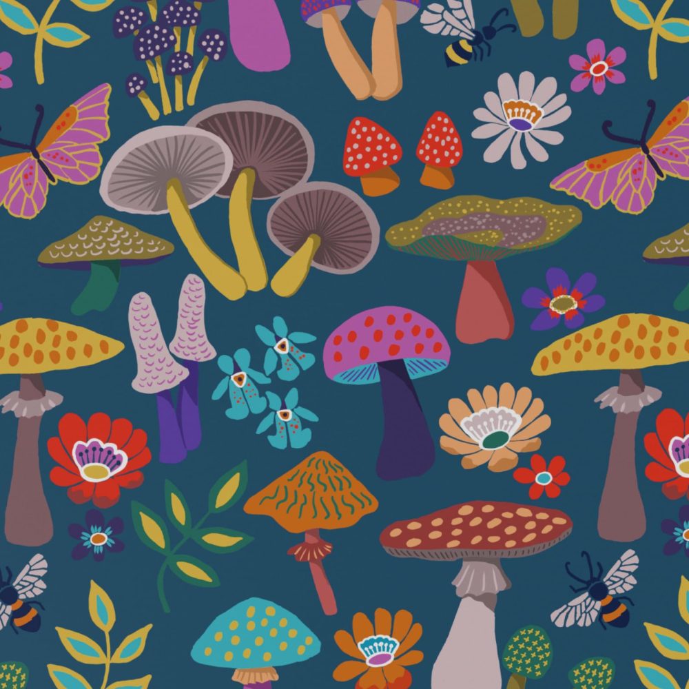 Luxury ECO Gift Wrap - 6 sheets/tags - Purple Magical Mushrooms - Birthday - Recycled & Recyclable Wrapping Paper - Re-wrapped - Image 2