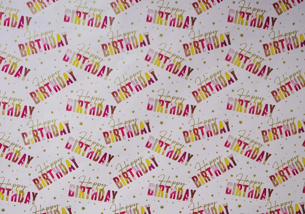 Pack of 4 x 3M Happy Birthday Gift Wrapping Paper roll - Perfect for Birthday, Festival, Party or Wedding Gift and Festive Decoration - Image 6
