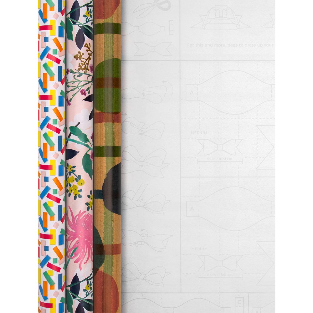 Hallmark Multi Occasion Wrapping Paper Bundle - 3 Rolls in 3 Bright Designs - Image 5
