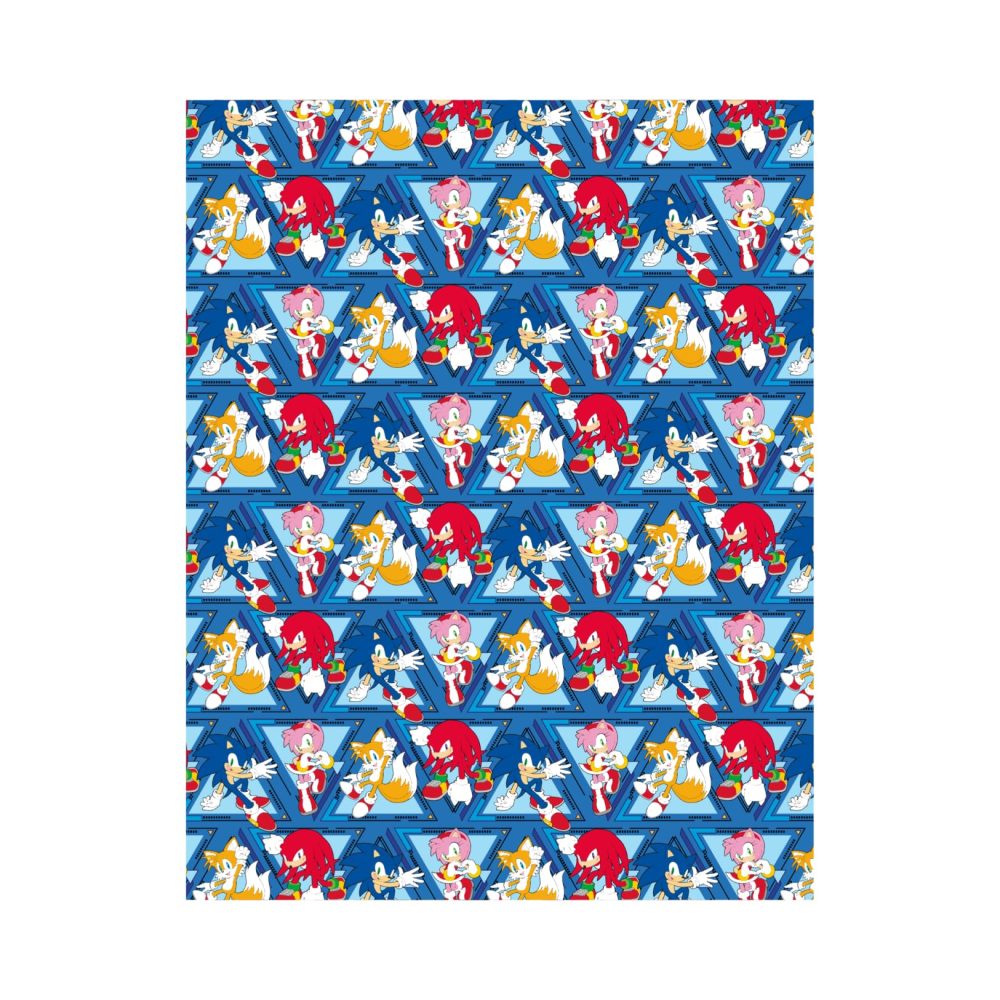 Sonic The Hedgehog 4 Metres Wrapping Paper, Gift Wrap Roll 4metres x 70cm Opened. Sonic The Hedgehog Officially Licensed Product, Responsibly Sourced, FSC Multi-Colour