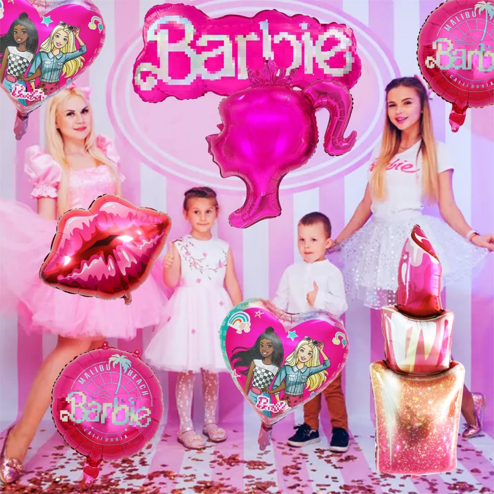 8PCS Barb Balloons, Hot Pink Foil Balloon, Pink Helium Balloons Foil Balloon for Kids Girl Birthday Party Theme Party Decorations - Image 3