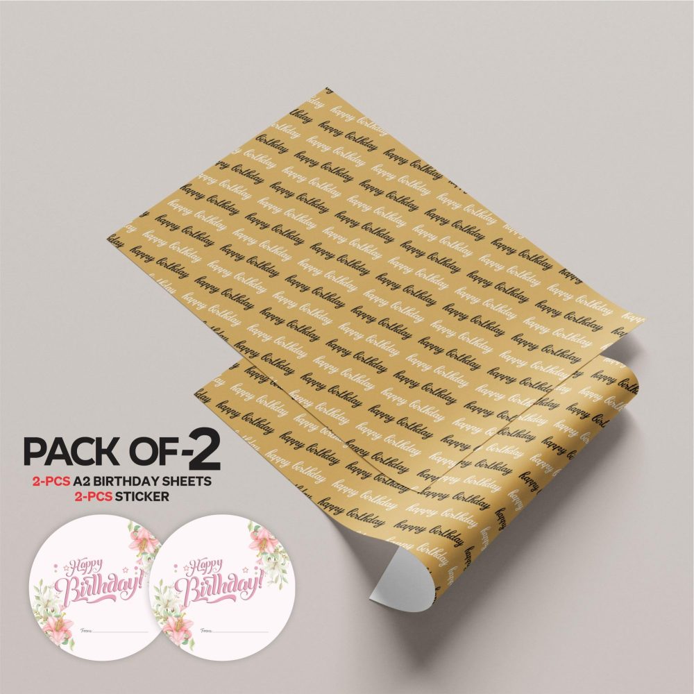 Happy Birthday Wrapping Paper Recyclable Folded Kraft Wrapping Paper Sheets Brown Packaging Paper Premium Gift Wrapper Great For Kids Adults Baby Girls Boys Women Men Birthday Party Arts & Crafts(2pc) - Image 7