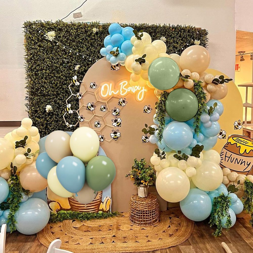 Sage Green Blue Balloons, 12 Inchs Dusty Blue Retro Avocado Green Apricot Balloons for Girls Kids Birthday Party Wedding Anniversary Engagement Bridal Baby Shower Decorations - Image 2