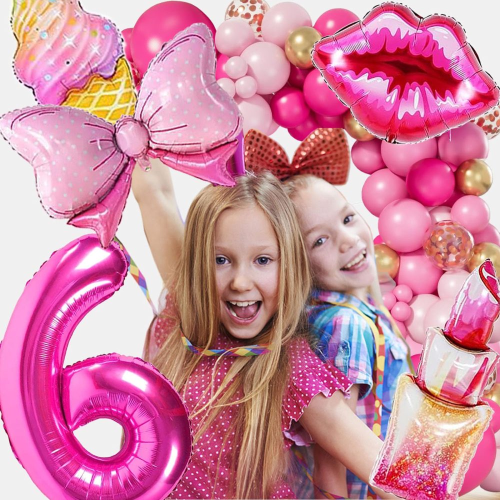 QY ManCang Hot Pink Number 6 Balloon Arch Kit (1 piece, Female) - Image 7