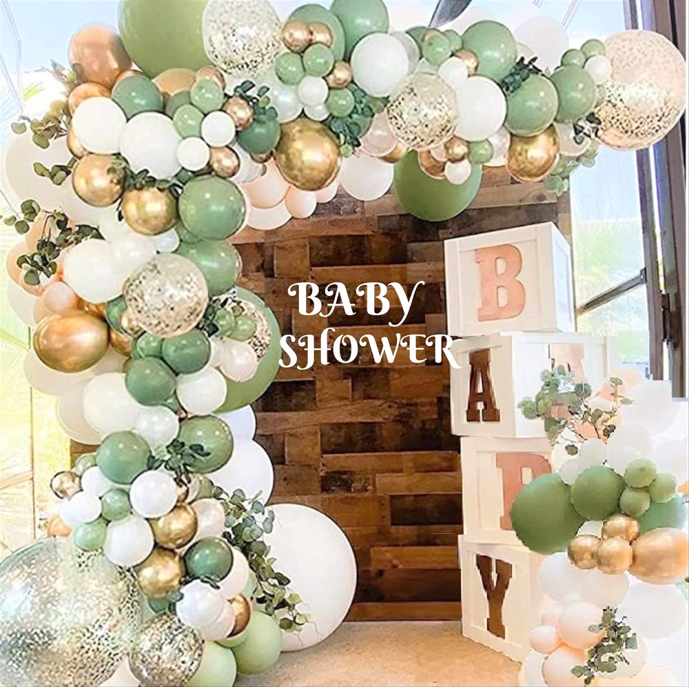AFKAR Green and Gold Balloon Arch Kit, 130 Pcs Balloon Arch with Different Sizes of 18 Inch, 10 Inch, 5 Inch for Balloon Garland as Birthday Decorations, Wedding Decorations, Baby Shower Decorations