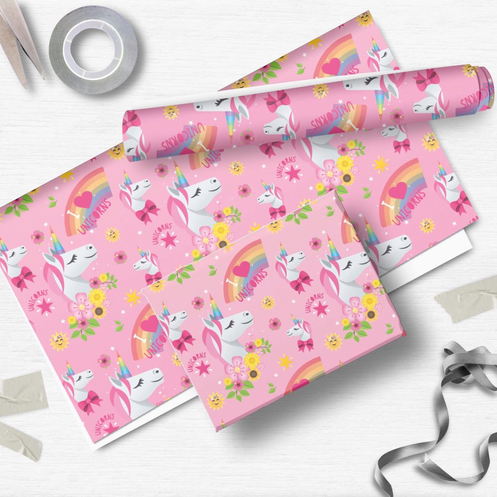 Emoji Joy Pixels Unicorn 4M Roll Wrap, 4M X 69CM, Wrapping Paper for Children's Presents, Climate Pledge Friendly Wrapping Paper, Recyclable Wrapping Paper, Officially Licensed Wrapping Paper - Image 4