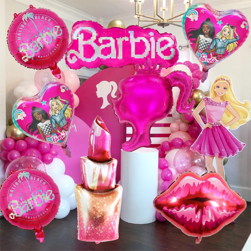 8PCS Barb Balloons, Hot Pink Foil Balloon, Pink Helium Balloons Foil Balloon for Kids Girl Birthday Party Theme Party Decorations - Image 5