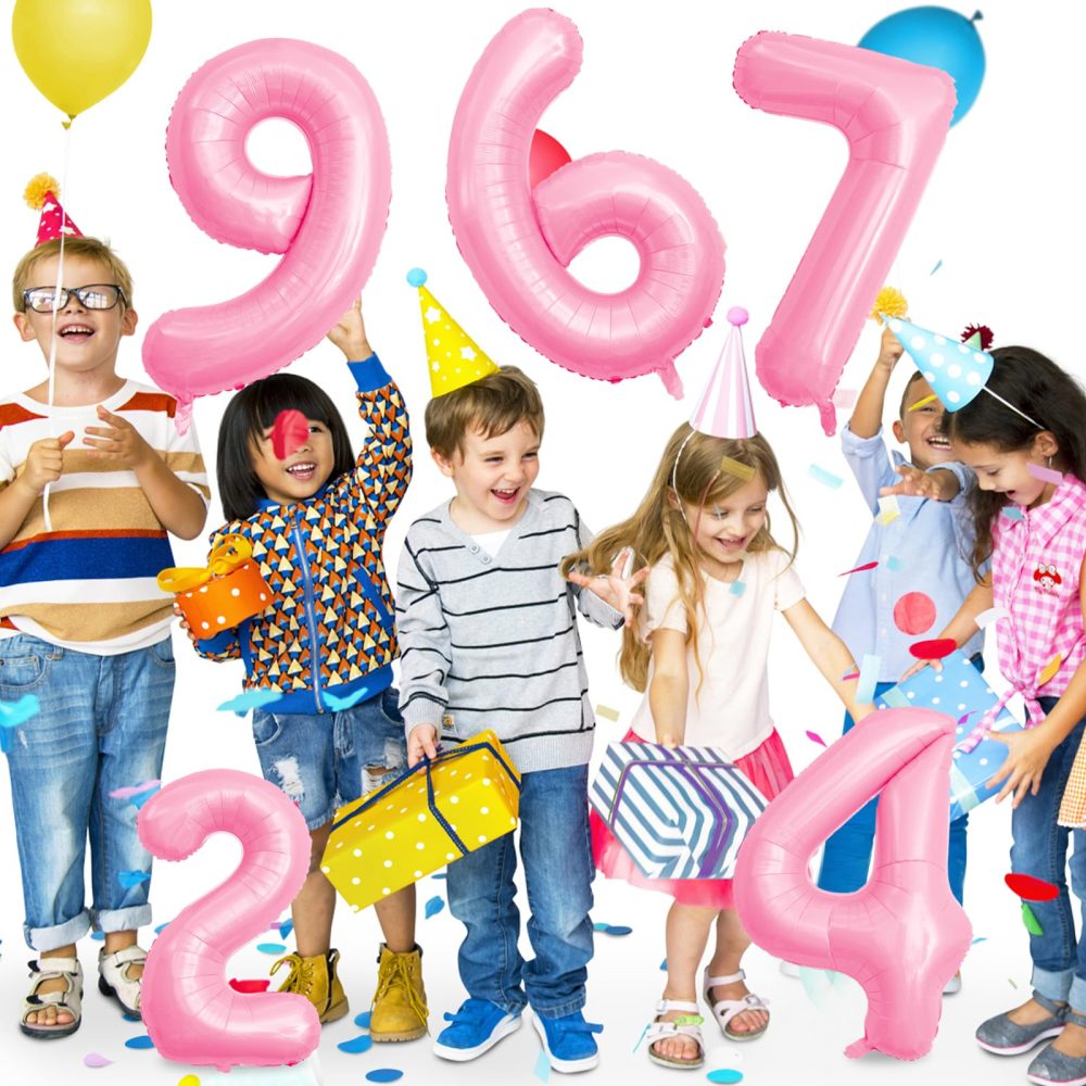 40 Inch Foil Number Balloons, Large 1 Number Balloons for Birthday Party Decor Anniversary Decoration (Tiffany Pink 1) - Image 3