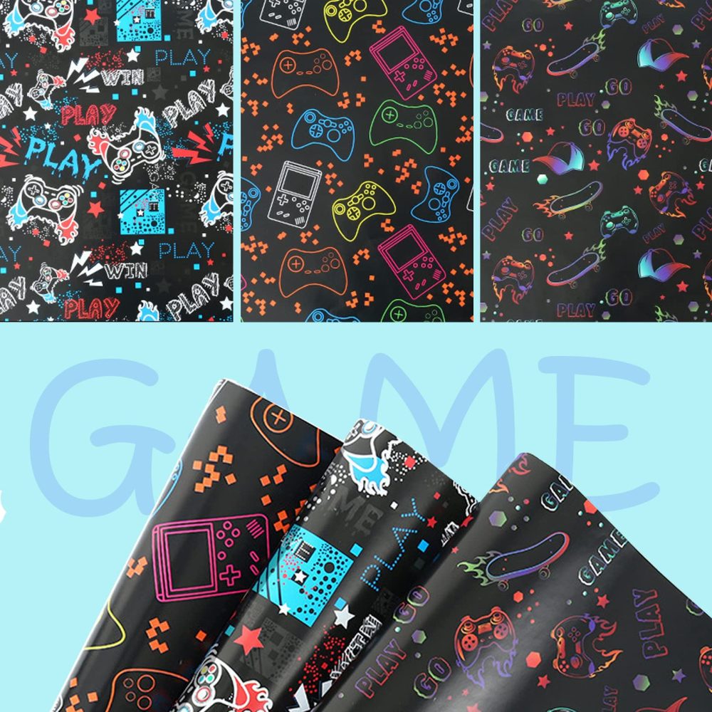 Jatidne Gaming Wrapping Paper with Gift Tags Boys Gift Wrap for Birthday Present Recyclable Paper 6 Sheets - Image 4