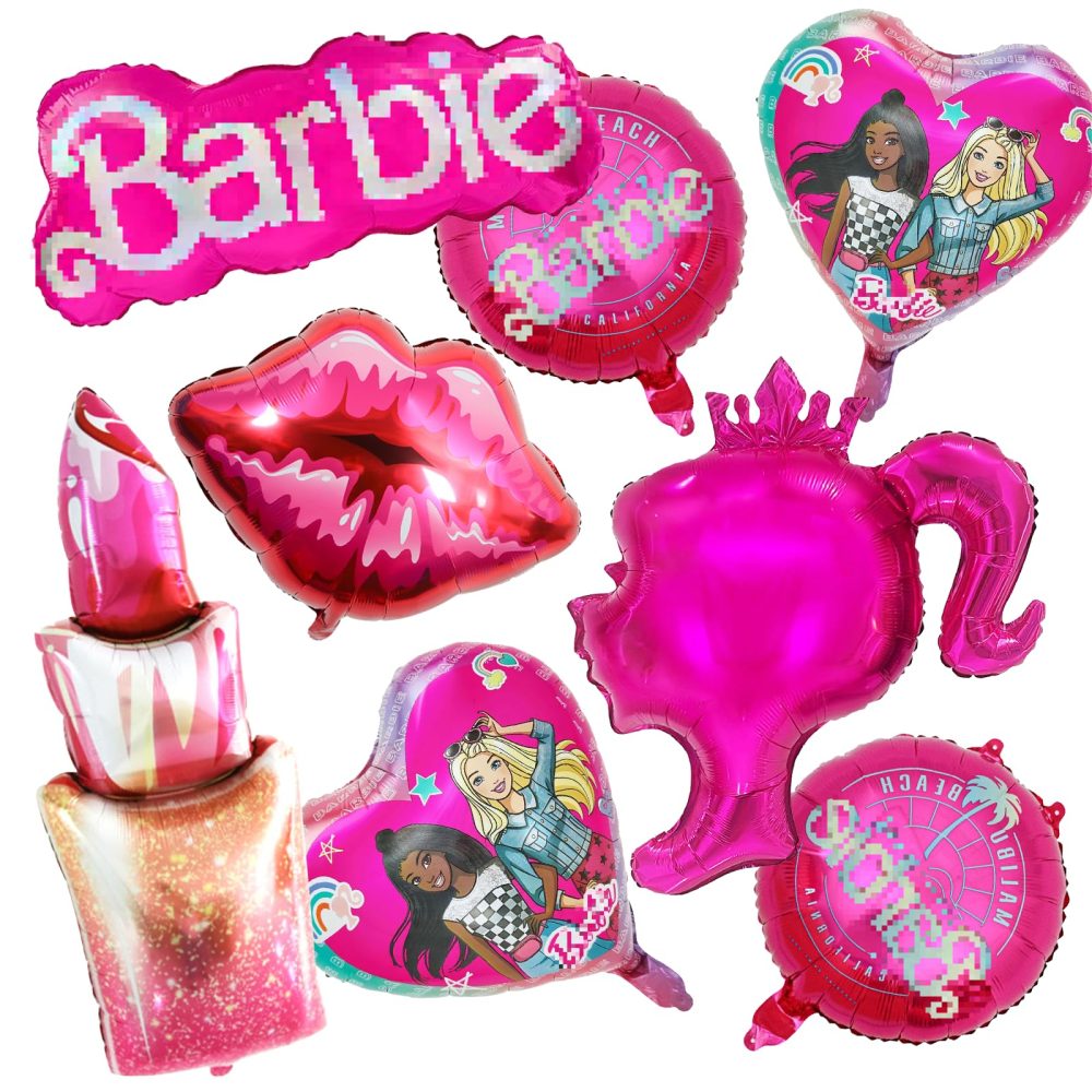 8PCS Barb Balloons, Hot Pink Foil Balloon, Pink Helium Balloons Foil Balloon for Kids Girl Birthday Party Theme Party Decorations