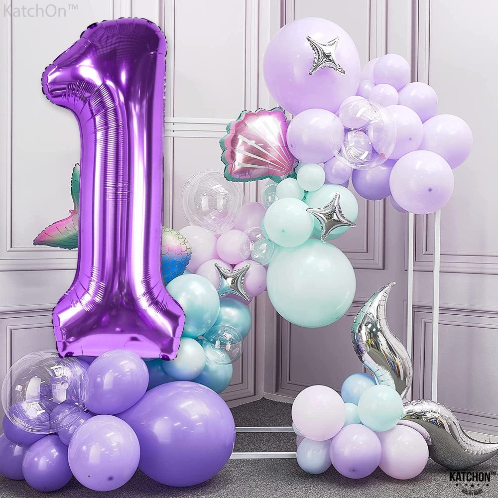 KatchOn, Giant Purple Number 1 Balloons - 40 Inch | 1st Birthday Girl Decoration | Purple 1 Balloon for First Birthday | Winter Onderland 1st Birthday Decorations | Purple 1st Birthday Decorations - Image 9
