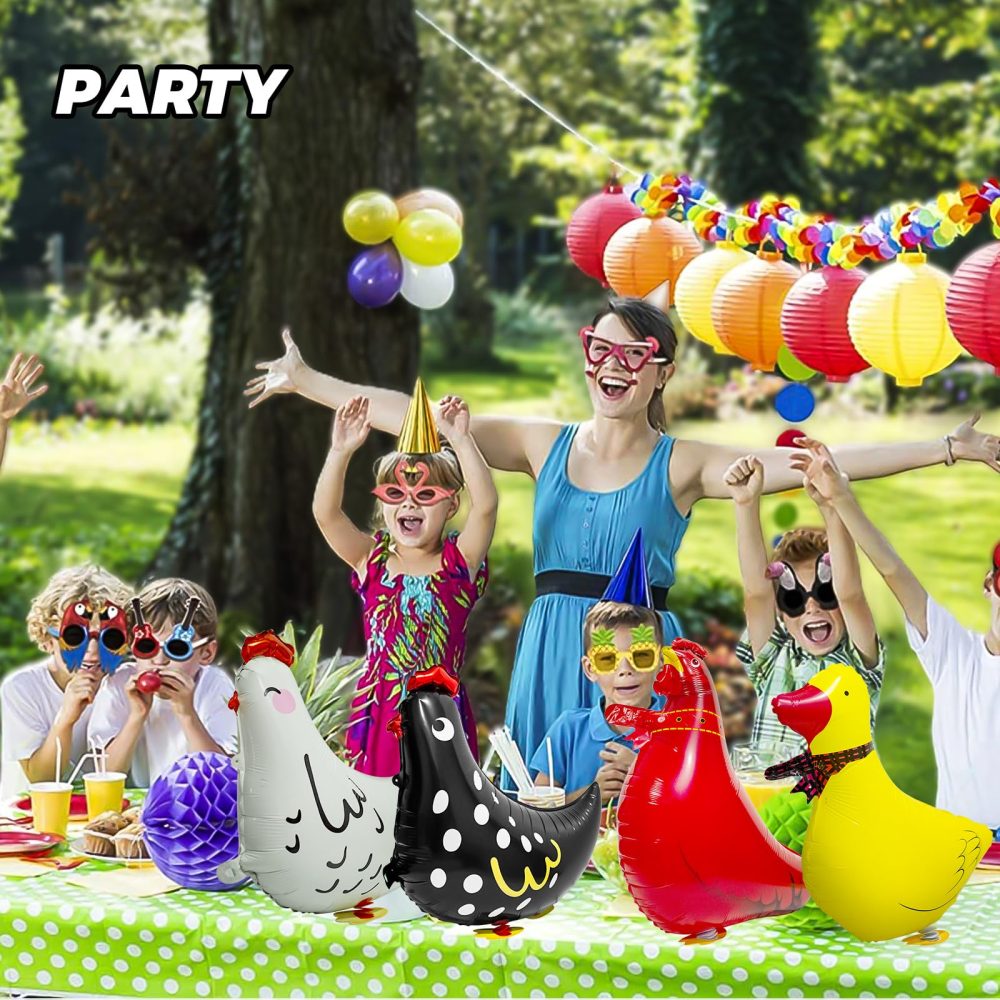 Walking Animal Balloons, Farm Party Decorations include Cute Chicken Duck Balloons for Birthday Party Supplies Pack of 12 - Image 5