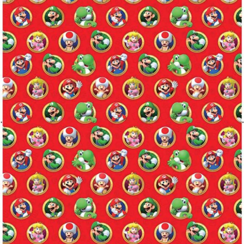 Danilo Promotions Limited Super Mario 4 Metres Wrapping Paper, Gift Wrap Roll 4metres x 70cm Opened. Super Mario Officially Licensed Product, Responsibly Sourced, FSC Multi-Colour - Image 3
