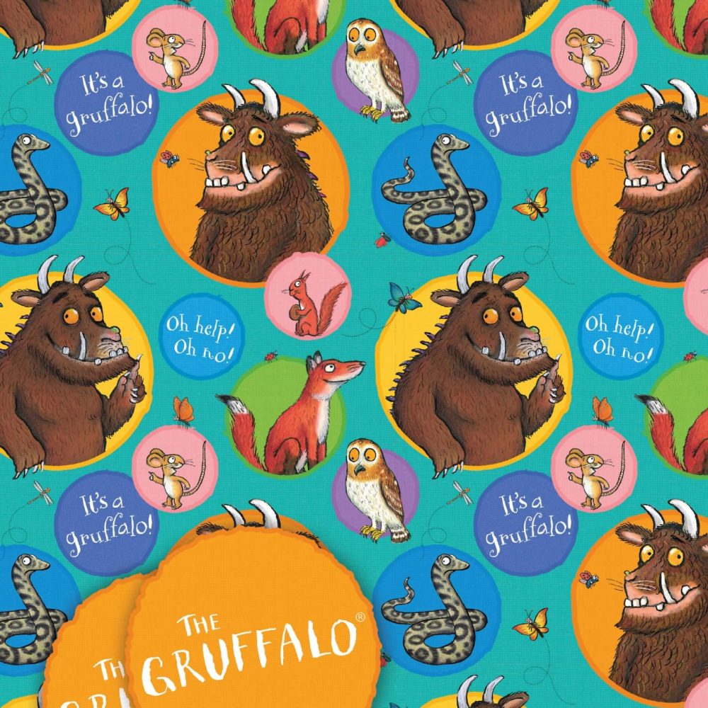 Danilo Promotions Limited The Gruffalo Wrapping Paper - Two Sheet, Two Tags, Officially Licensed Gift Wrap, Recyclable, 70 x 50 cm, multi-coloured - Image 3
