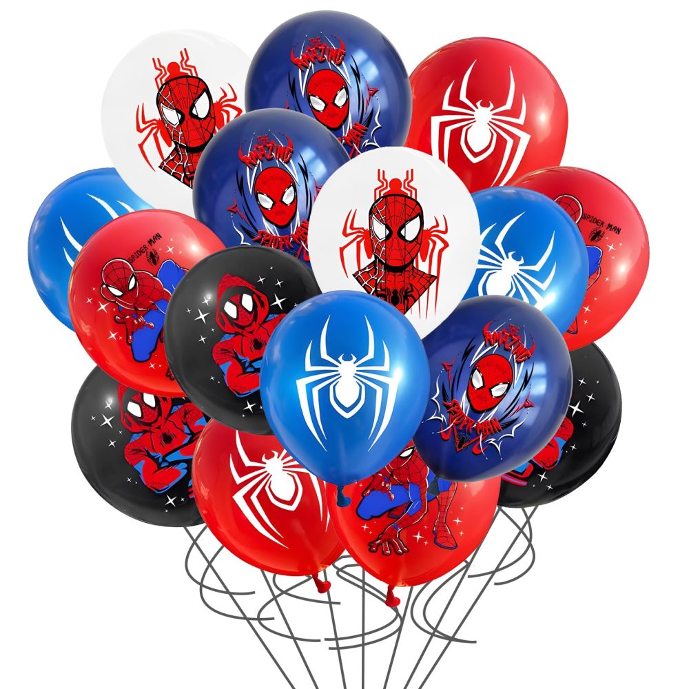 18PCS Spider Balloons, Party Decorations Latex Cartoon Balloon Birthday Decorations, Party Supplies for Kids Boys Girls