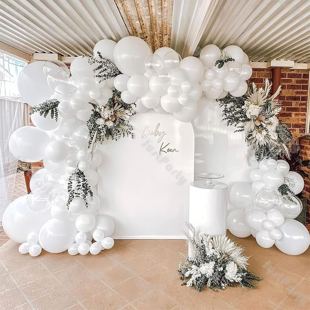 White Balloons, 130PCS White Balloon Arch Kit, 18 12 10 5 Inch White Latex Balloon Garland, Matte White Party Balloons for Birthday Baby Shower Wedding Party Decorations - Image 5