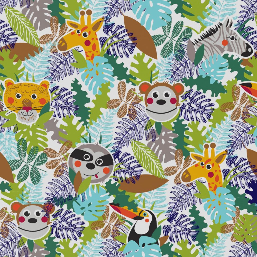 Luxury ECO Gift Wrap - 6 sheets/tags - Childrens Jungle Animals Green - Birthday - Recycled & Recyclable Wrapping Paper - Re-wrapped - Image 2